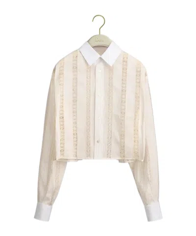 Dior Iviera Embroidered Blouse In Neutral