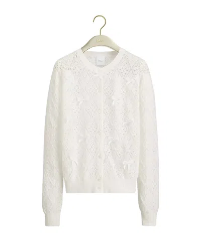 Dior Iviera Embroidered Cardigan In White