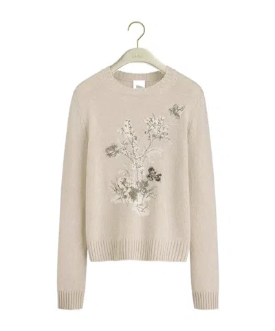 Dior Iviera Embroidered Sweater In Neutral