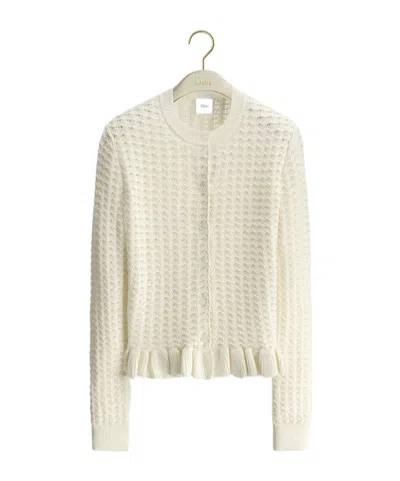 Dior Iviera Fitted Cardigan In Neutral