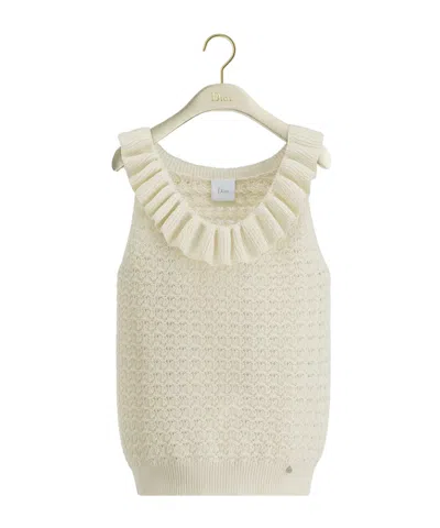 Dior Iviera Fitted Sweater Vest In Nude