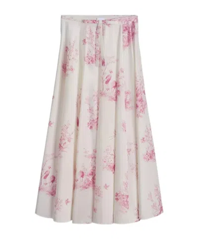 Dior Iviera Flared Midi Skirt In White