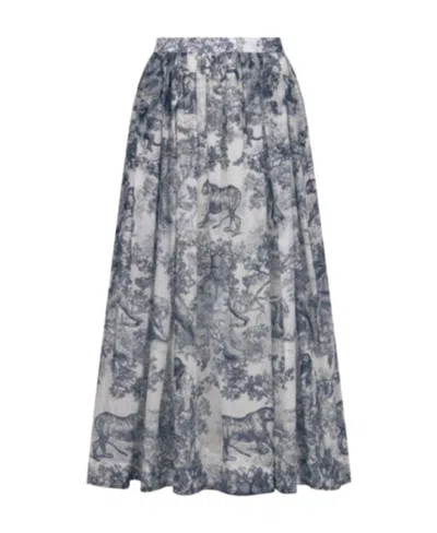 Dior Iviera Flared Skirt In Blue