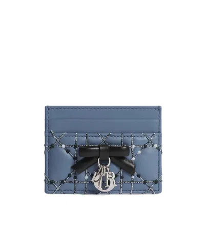 Dior Iviera Lady  Freesia Card Holder In Blue