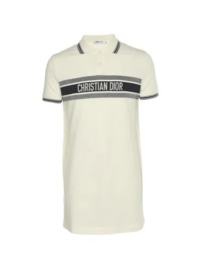 Pre-owned Dior Iviera Logo-print Polo Shirt In Neutral
