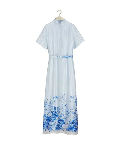 Dior Iviera Long Belted Shirtdress In White