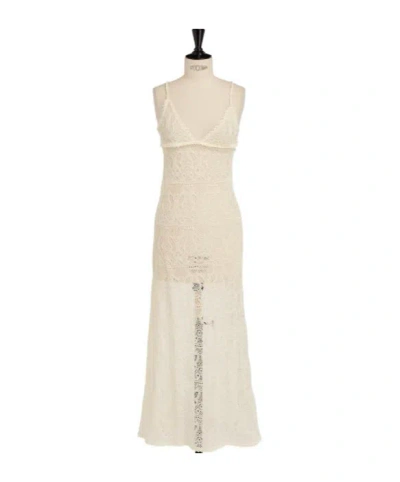 Dior Iviera Long Flared Dress In Neutral