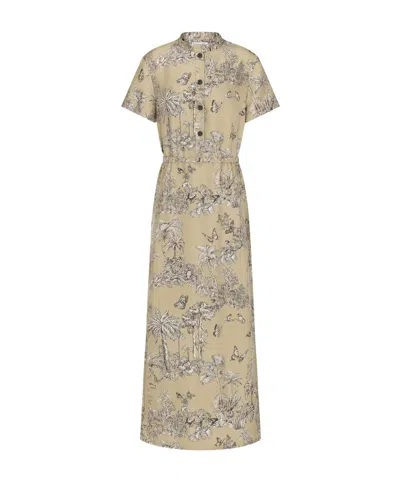 Dior Iviera Long Shirtdress In Neutral