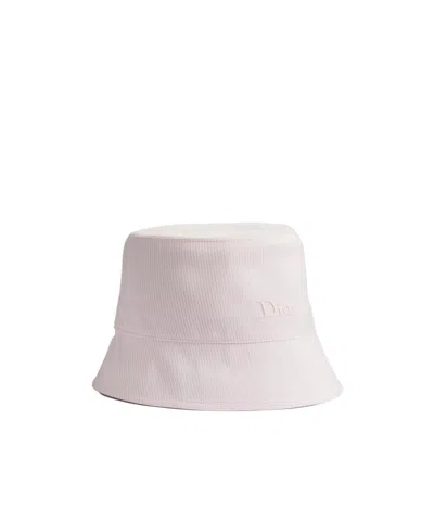 Dior Iviera Mariniere Teddy-d Small Brim Bucket Hat In White