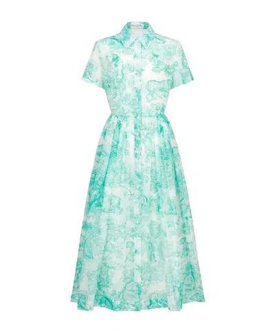 Dior Iviera Medium And Long Shirt-style Dress In Green