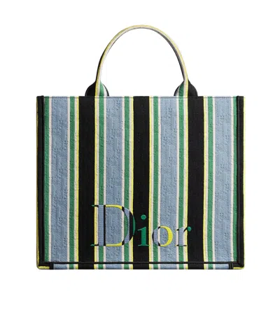 Dior Iviera Medium  Book Tote In Black