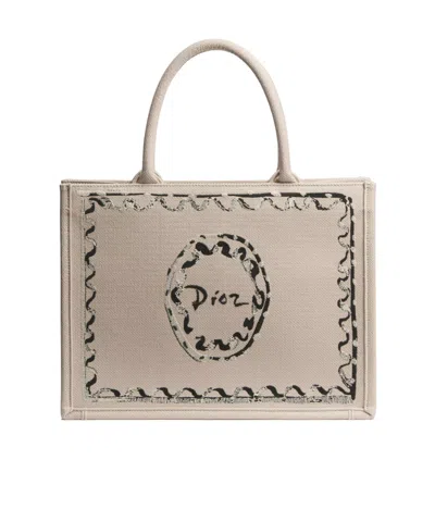 Dior Iviera Medium  Book Tote In Brown