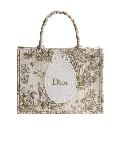 Dior Iviera Medium  Book Tote With Strap In Pink