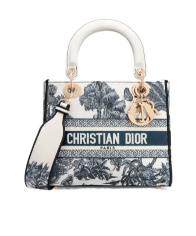 Dior Iviera Medium Lady D-lite Bag In Gray
