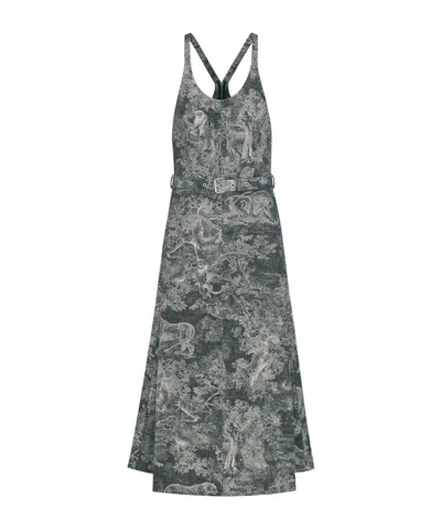 Dior Iviera Mid-length Belted Dress In Multi