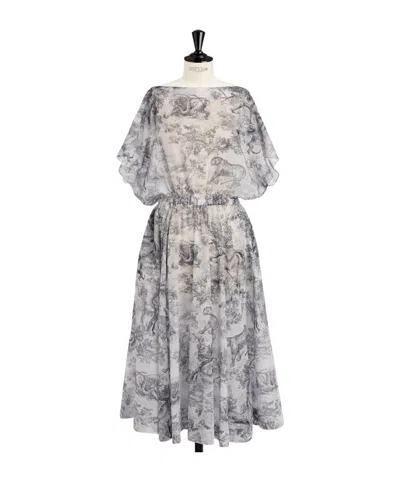 Dior Iviera Mid-length Flared Dress In Gray | ModeSens