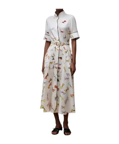 Dior Iviera Mid-length Belted Shirtdress In White