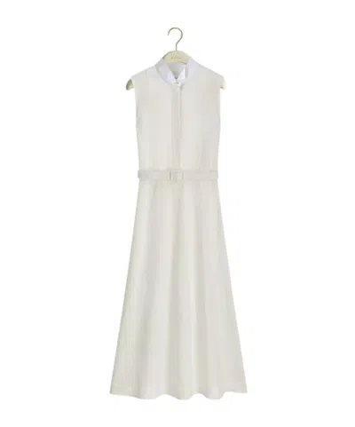 Dior Iviera Mid-length Belted Shirtdress In White