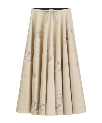 Dior Iviera Mid-length Flared Skirt In Neutral