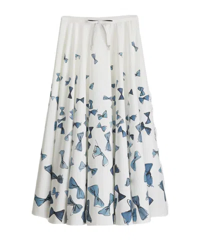 Dior Iviera Mid-length Flared Skirt In White