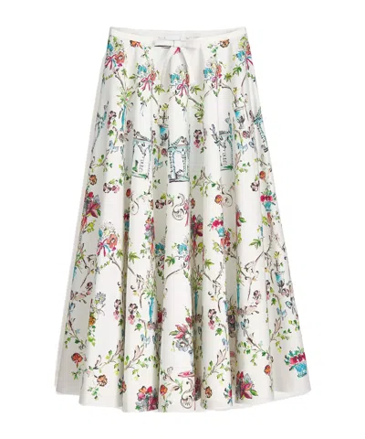 Dior Iviera Mid-length Flared Skirt In White
