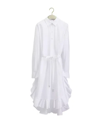 Dior Iviera Mid-length Ruffled Dress In White