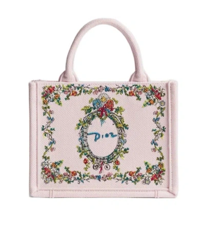 Dior Iviera Mini  Book Tote With Strap In Pattern