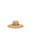 Dior Iviera Naughtily-d Narrow-rimmed Hat In Nude