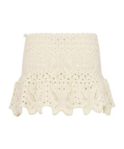 Dior Iviera Ruffled Miniskirt In Neutral