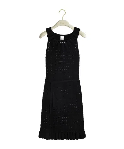 Dior Iviera Short Belted Dress In Black