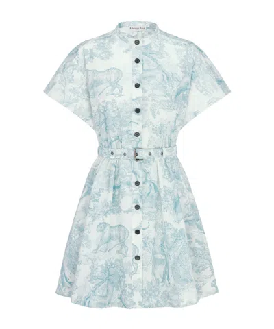 Dior Iviera Short Shirtdress In Blue