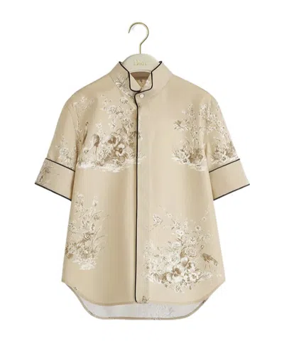 Dior Iviera Short-sleeved Blouse In Neutral