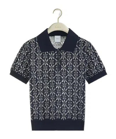 Dior Iviera Short-sleeved Sweater In Blue