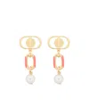 Shop Dior Iviera Petit Cd Earrings In Yellow
