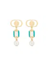 Dior Iviera Small Cd Earrings In Yellow