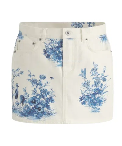 Dior Iviera Straight Miniskirt In Blue