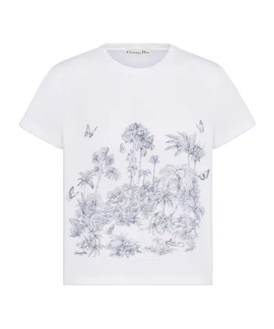 Dior Iviera T-shirt In White And Blue
