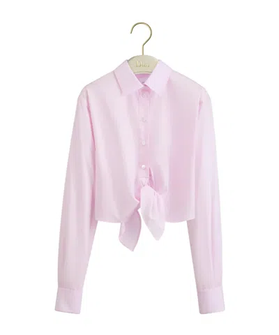 Dior Iviera Tied Cropped Blouse In Pink