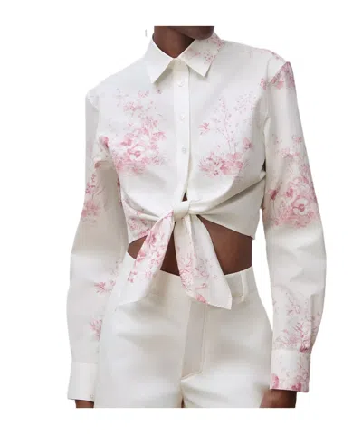 Dior Iviera Tied Cropped Blouse In Neutral