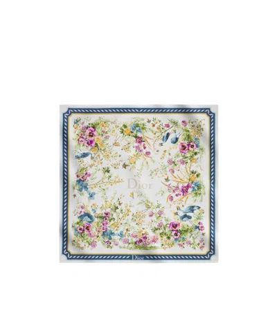 Dior Iviera Toile De Jouy Floral Garden 90 Square Scarf In Multicolor