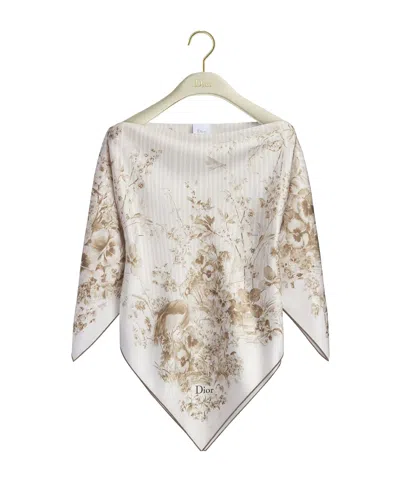 Dior Iviera Toile De Jouy Floral Garden  Top In White