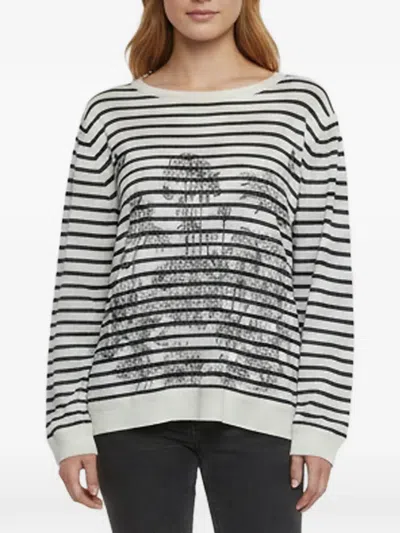 Pre-owned Dior Iviera Toile De Jouy Palms Sweater In White