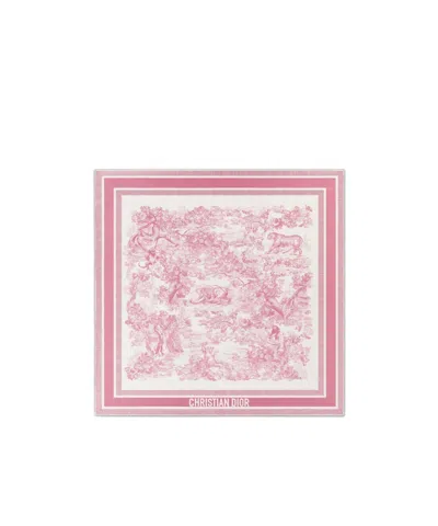 Dior Iviera Toile De Jouy Sauvage 90 Square Scarf In White