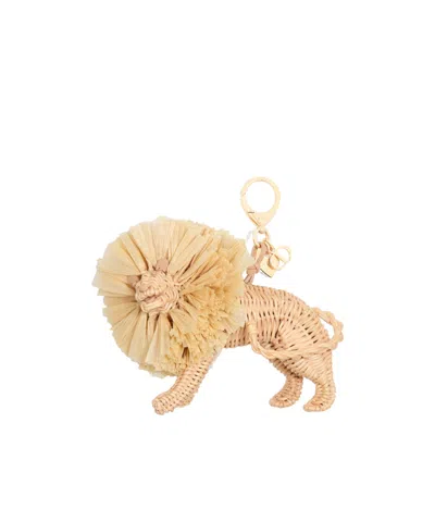 Dior Iviera Toile De Jouy Sauvage Lion Bag Charm In Brown