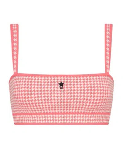 Dior Iviera Top In White And Candy Pink