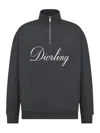 Dior Ling Sweatshirt With Zip On The Collar In Black