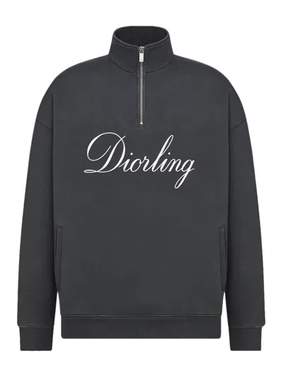 DIOR DIORLING SWEATSHIRT WITH ZIP ON THE COLLAR