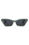 Dior 'midnight B1i 53mm Butterfly Sunglasses In Dark Green/ Other / Smoke