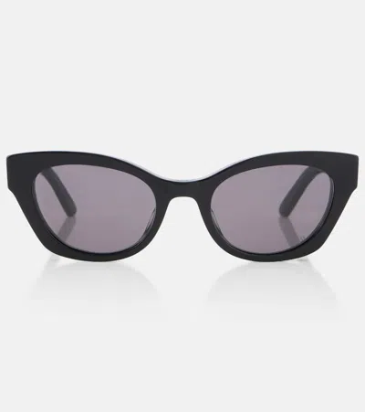 Dior Midnight Cat-eye Sunglasses In Shiny Black /smoke