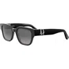Dior 'oblique S1f 53mm Square Sunglasses In Black